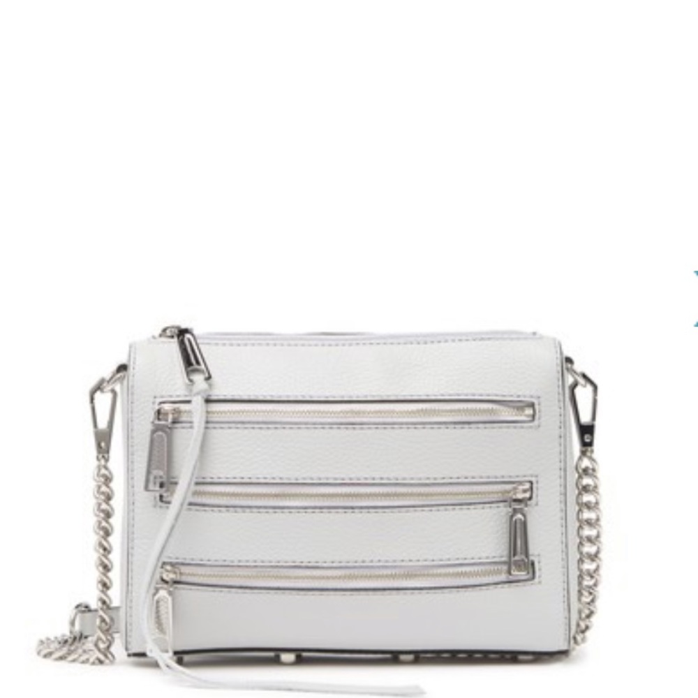REBECCA MINKOFF 5ZIP CROSSBODY IN WHITE
